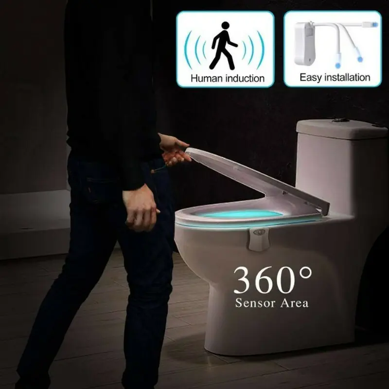 Wewoo - LED détecteur de mouvement gris activé capteur de de la maison  toilette salle de bain siège lumière de nuit, multi-mode 7 couleurs de -  Détecteur connecté - Rue du Commerce